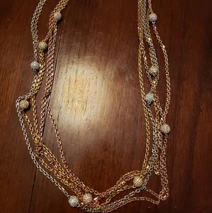 Michael Kors Rose, Silver and Gold Tone Necklace